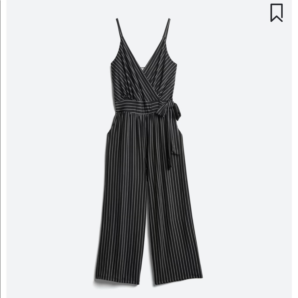 Black and white striped jumpsuit. Kaileigh brand size M